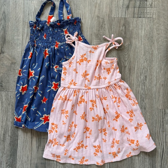 Cat & Jack and Hanna Anderson Spaghetti Strap Dresses Sz 4T - Picture 1 of 7